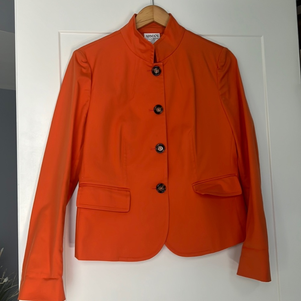 Armani Collezioni orange jacket size 10 amazing condition